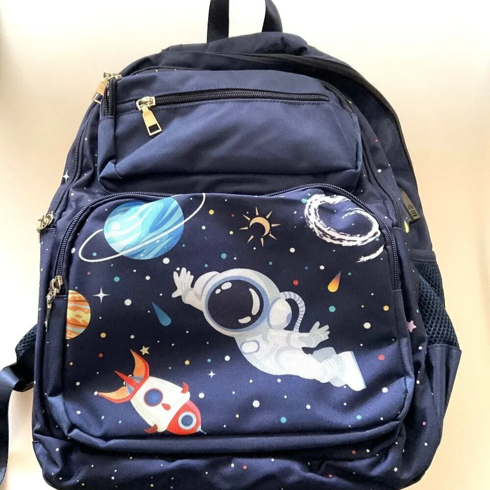 NEW ASTRONAUT BACKPACK BENTO LUNCH BOX SET 6 PCS BOOKBAG - Picture 16 of 16